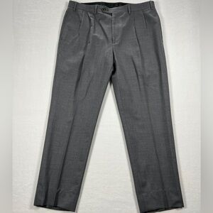 Lauren Ralph Lauren 100% Wool Gray Pleated Slacks Mens Size 36x28